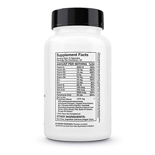 Hair La Vie Revitalizing Blend Hair Vitamins with Biotin, Collagen and Saw Palmetto for Fast Hair Growth for Women and Men - Image 4