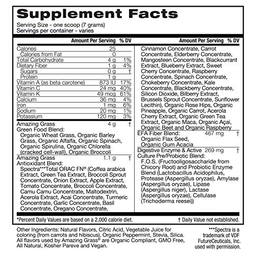 Amazing Grass Green Superfood Antioxidant: Organic Plant Based Antioxidant and Wheat Grass Powder for full body recovery, 8 servings of Fruits and Veggies per Scoop, Sweet Berry Flavor, 60 Servings - Image 6